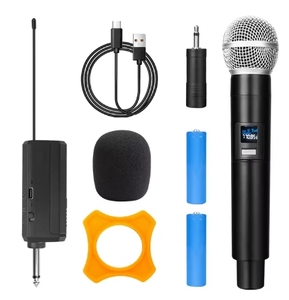 Micrófono dinámico inalámbrico de mano profesional de 2,4G para puesta en escena, micrófono de <span class=keywords><strong>Karaoke</strong></span> portátil con cancelación de ruido para estudios - Product Image 4