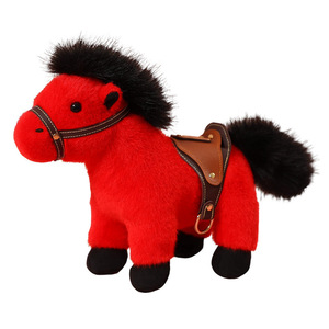 JM 13-30cm Porte-clés pendentif en peluche <span class=keywords><strong>super</strong></span> douce en forme de selle de cheval, animal du zodiaque, mascotte de l'année du Cheval, poupée apaisante pour sac - Product Image 2