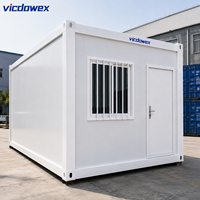 Vicdowex Maison Conteneur Préfabriquée Contemporaine en Panneaux Sandwich d'Acier 20ft 40ft, Bâtiment de Bureau Modulaire à Assemblage Rapide, Durée de Vie 15-25 Ans