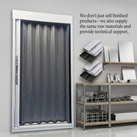 Porte coulissante pliable en aluminium à lattes, anti-effraction, minimaliste, pour salon, vente en gros