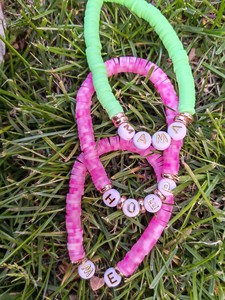 DIY Yourself Summer Series Colorful Polymer Clay Beads Bracelets Handmade Elasticity Custom Words Beaded Bracelets for Women Men - Product Image 3