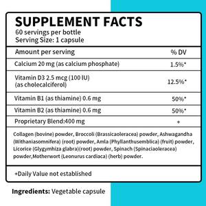 Supplément d'Usine pour la Croissance Osseuse Aide à la Croissance Protège la Santé des Os Riche en Calcium Vitamine D3 Vitamine B12 Gélule pour Grandir - Product Image 3