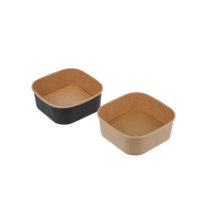 Bol en papier kraft personnalisé avec logo, bol en papier jetable, bol à salade en papier robuste et biodégradable, anti-fuite, 1100 ml, fourni par l'usine