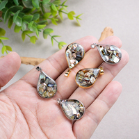 Goutte d'eau coquille épissage naturel ormeau coquille pendentif collier bijoux en gros