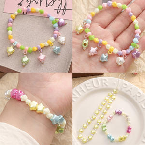 Perle acrylique cinq étoiles quatre perles en plastique faites à la main bricolage tissé Bracelet collier bijoux matériel - Product Image 3