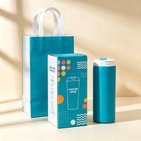 Boîte à gobelets portable géométrique colorée, conception gratuite, vente en gros, emballage en carton ondulé personnalisé, sans BPA, facile à nettoyer, légère