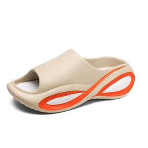 Zapatillas EVA con punta abierta para mujer, suela gruesa, zapatos de playa ligeros de verano, M9527, color caqui - Product Image 5
