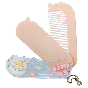 Folding <b>Mirror</b> Comb Small Portable Plastic Travel Hair Comb With <b>Chain</b> - Product Image 5