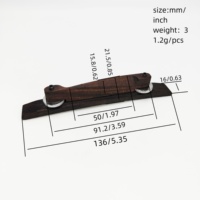 High Base Rosewood Guitar Bridge Wooden Underbody Bridge for Jazz Guitar & Double Bass Instrument Replacement Parts