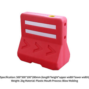 Stok mevcut PE malzeme su dolu trafik bariyeri üç delik ok plastik yol güvenlik bariyeri - Product Image 3