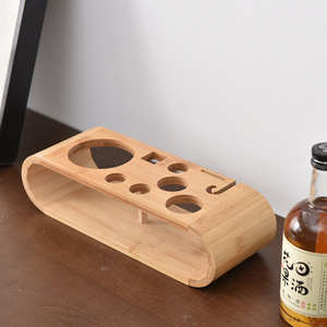 Juego de coctelería con base de madera, 9 piezas de acero inoxidable, herramientas reutilizables para bar en casa - Product Image 2