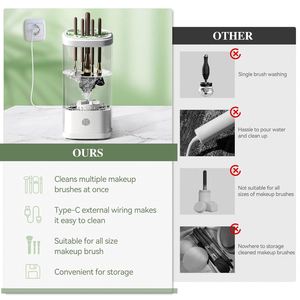 Limpiador de Brochas de Maquillaje Eléctrico Portátil USB Automático, 8000 RPM, Control Digital, Plástico, Limpieza de 1 a 99 Minutos, para el Hogar - Product Image 3