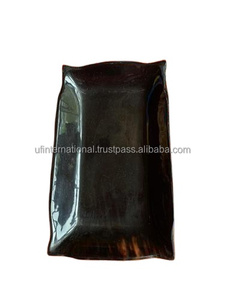 Plateau de plat à fruits secs en forme de corne, outil en forme de ballon et de fruits, pour table à manger, décoration élégante faite à la main, poli et brillant - Product Image 2
