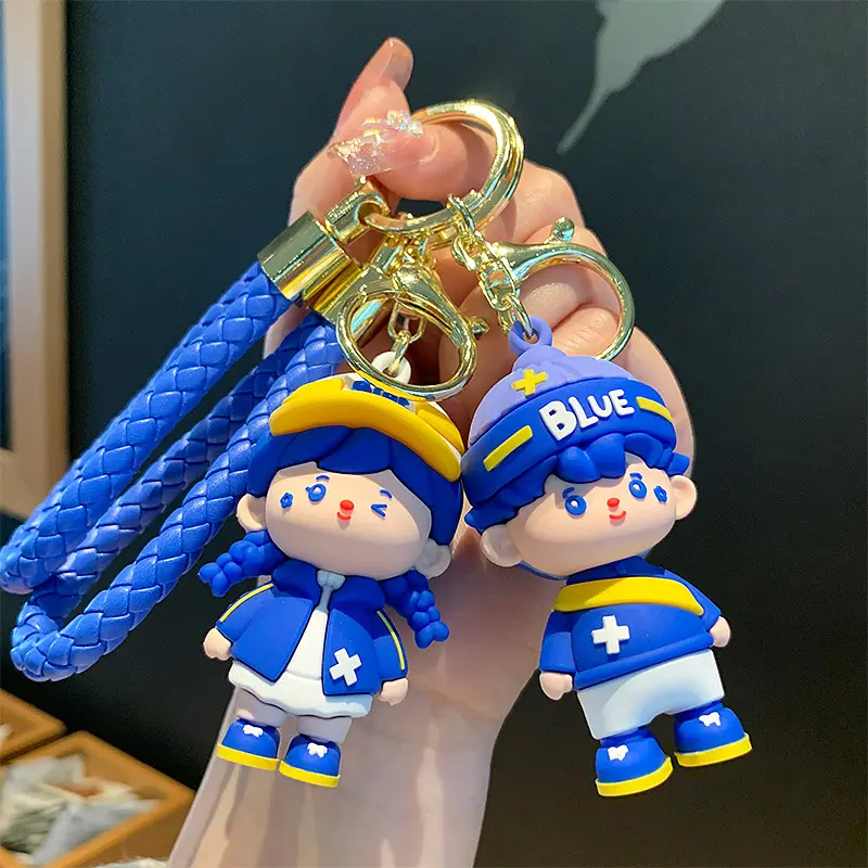 Hecion Custom 3D Klein blue Boy And Girl Cute Cartoon portachiavi Anime giapponese Sanriooo portachiavi