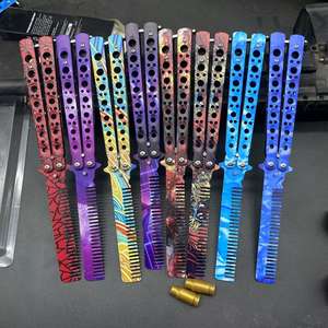 มีดพับเหล็ก LC ฝึกปฏิบัติมีลายผีเสื้อ3D - Product Image 4