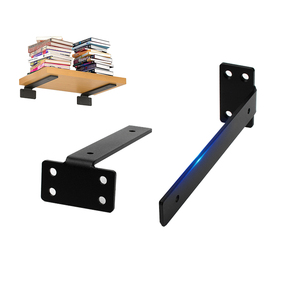<strong>L</strong>-<strong>Shaped</strong> 90 Degree Angle Iron <strong>Bracket</strong> for Wall <strong>Shelf</strong> Furniture Storage Black Powder Coated - Product Image 2