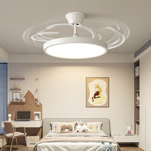 Invisible Blade Fan <b>Light</b> Led Flush Mount <b>Ceiling</b> Fan With <b>Light</b> For Bedroom Inverter Model - Product Image 3