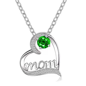 Collier Lettre Cœur Best-Seller Transfrontalier en Alliage de Zinc Plaqué Rhodium Style Rétro Tendance Pendentif Maman pour la Fête des Mères - Product Image 6