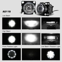 Faro LED Redondo de 90 mm para Tractor, 45 W, Luz Alta y Baja, para la Serie Massey Ferguson