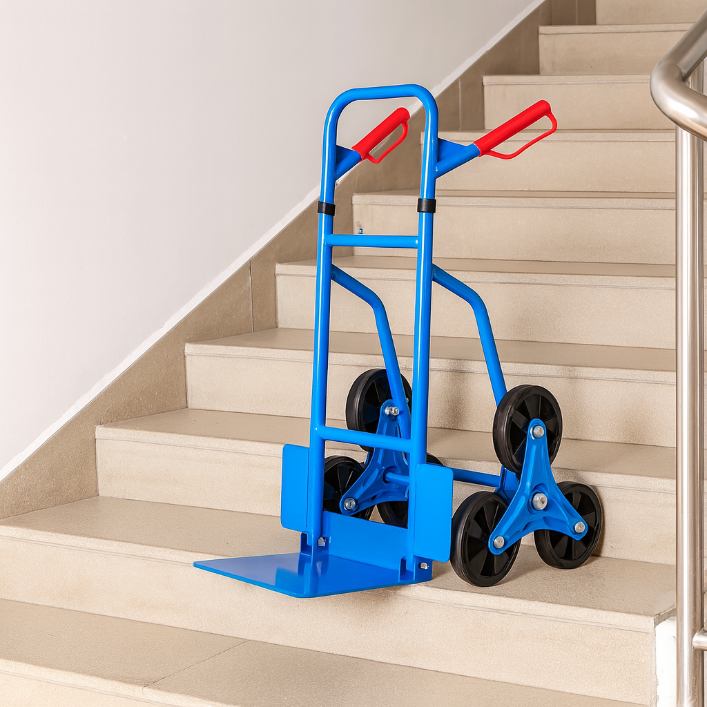 6 Wheel Stair Climbing Trolley 150kg Capacity Portable Hand Truck