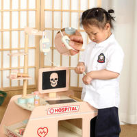Nouveau en bois médecin infirmière clinique médicale éducatif amusant chariot jouets pour enfants rôle semblant jouer chariot médical