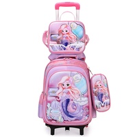 Sac à dos scolaire à roulettes pour enfants, motif dessin animé tendance, étanche, pour étudiants, vente en gros