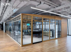 Cloison intelligente en verre dépoli, mur haut <span class=keywords><strong>de</strong></span> bureau à persienne ignifuge personnalisé - Product Image 5