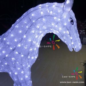 Cadre en métal décoratif bon marché LED cheval à bascule décoration de Noël 220V à vendre - Product Image 2