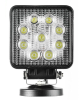 Usine directe 55mm CE RoHS aluminium LED lumière de travail pour voitures camions 27W carré 12V Heavy Duty lumières Auto éclairage extérieur
