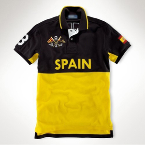 En stock Collection 100% Coton À Manches Courtes Respirant Piqué Tissu avec Broderie Pays Lettre Motif D'été Taille Lâche - Product Image 4