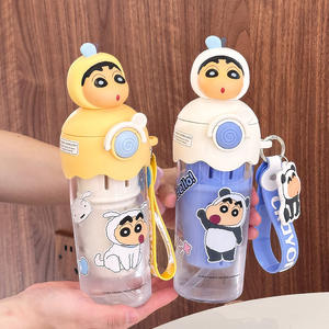 Botella de agua Tritan de Crayon Shin-chan de 500 ml con pajita y tapa para niños, diseño de dibujos animados para la vuelta al cole - Product Image 5