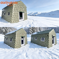 Tente de Secours Gonflable - Abri d'Urgence Hivernal Rouge pour les Secours en Cas de Catastrophe, les Soins Médicaux et le Poste de Commande Extérieur