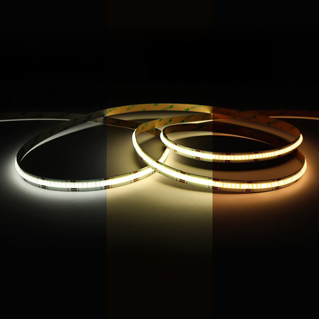 Tunable Dual White Cob Led Strip Light Cct 2 in 1 2700k 6500k Dimmable CRI95 Adjustable Flexible Changing White COB Led Strip