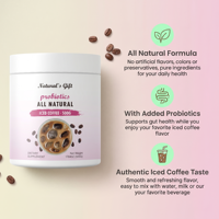 Poudre de probiotiques aromatisée au café glacé entièrement naturelle OEM/ODM, complément alimentaire pour soutenir la santé intestinale