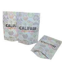 Sachets Mylar personnalisés imprimés thermoscellables 3.5 7G 1Oz en plastique pour bonbons et thé, avec fermeture éclair, anti-odeur, à fond plat