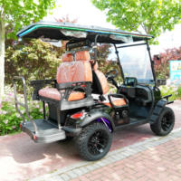 Nouvelle voiturette de golf tout-terrain électrique 72V, couleur or, design personnalisé, livraison rapide, certifiée CE, 4 places, 30-50 km/h, autonomie 90 km