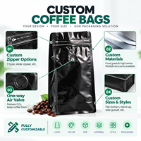Prix usine personnalisé de qualité alimentaire fond plat thermoscellage pochette café sachet de thé feuille d'aluminium 500g 1kg pochette à café avec Valve
