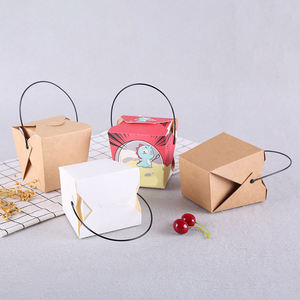 Matte Laminated Kraft Paper Self-Erecting Foldable Disposable <b>Box</b> for Fast Food Takeaway (Fried Chicken Pasta Salad <b>Noodles</b>) - Product Image 3