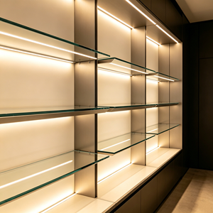 Design per Negozi al Dettaglio, Arredamento per Punti Vendita, Scaffali in <span class=keywords><strong>Vetro</strong></span>, Vetrina Espositiva, Espositore in <span class=keywords><strong>Vetro</strong></span> - Product Image 4