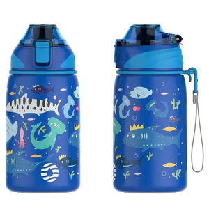 FEIJIAN 400ML enfants sans BPA forme plate bouteille d'eau thermique Portable voyage école gravé bouteille pour garder l'eau froide - Product Image 1