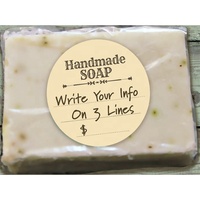 Logo de marque avec impression personnalisée, 100g, pour emballage de savon de chèvre et lait, autocollants personnalisés, biodégradables