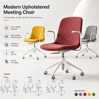 Chaise de bureau pivotante moderne pour invités, siège en plastique réglable, base en métal pour salle de réunion, conférence, réception