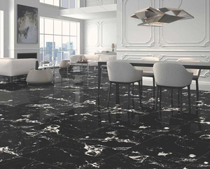 Azulejos de Porcelana de Mármol Negro Brillante Impermeables de Lujo de 600x600, 60 por 60, para Piso, Cerámica Negra de 60x60 para Sala de Estar - Product Image 5