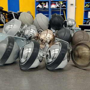 Rodízios de Metal Cromado Personalizados por Atacado, Rodízios Industriais de Alta Resistência de 38mm em Metal Cromado Prata - Product Image 2