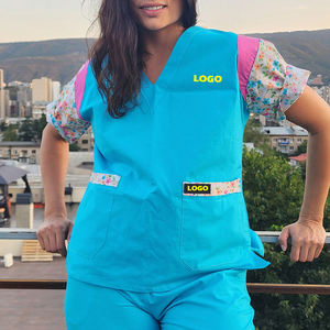Dental Hospital Africa Style Krankens ch western Pflege uniformen Benutzer definierte 2 Stück Frauen Doktor Medical Scrub Ankara Krankens ch wester Scrub Sets <span class=keywords><strong>Uniform</strong></span> - Product Image 5