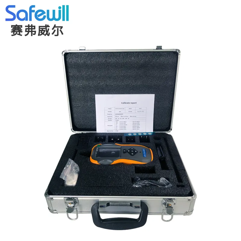 Safewill Multi Gas Analyzer PID 6 en 1 Vibración Sonido Luz Alarma Amarillo Negro OEM ODM ISO Detector de gas portátil
