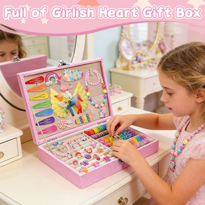 Kit de Fabricación de Joyas <span class=keywords><strong>para</strong></span> Niños, Collar y Pinza <span class=keywords><strong>para</strong></span> el Cabello de Lujo, Personalizado, de Alta Calidad, Hecho a Mano, Regalo Artesanal, Set de Cuentas <span class=keywords><strong>para</strong></span> Niños - Product Image 3