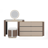 Table de toilette minimaliste haut de gamme pour petite chambre, armoire de rangement multifonctionnelle moderne, table de toilette intégrée