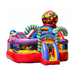 Castillo Inflable Comercial <span class=keywords><strong>de</strong></span> PVC con Tobogán, Temática Candy Land, <span class=keywords><strong>para</strong></span> <span class=keywords><strong>Alquiler</strong></span> en Fiestas y <span class=keywords><strong>Eventos</strong></span> <span class=keywords><strong>de</strong></span> Carnaval - Product Image 2