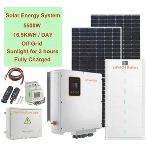 5500W 15KWH Kunden spezifische One-Stop-Solar lösung Hybrid-Netz-Solarenergie system mit Solarpanel-Wechsel richter LiFePO4